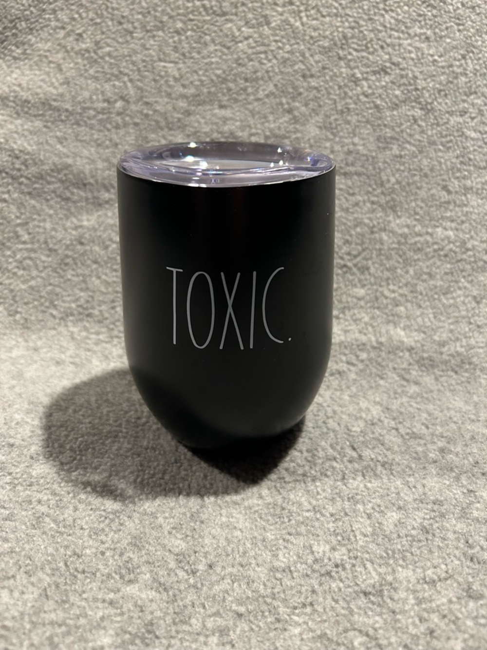 RAE DUNN- Black 'TOXIC' Insulated Tumbler with Clear Lid